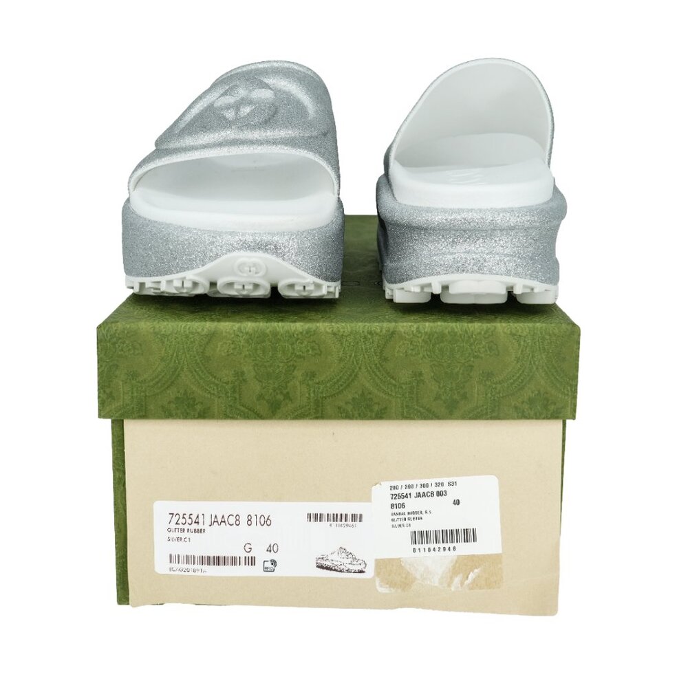 Gucci Interlocking G Glitter Slide Sandals - Picture 6 of 12